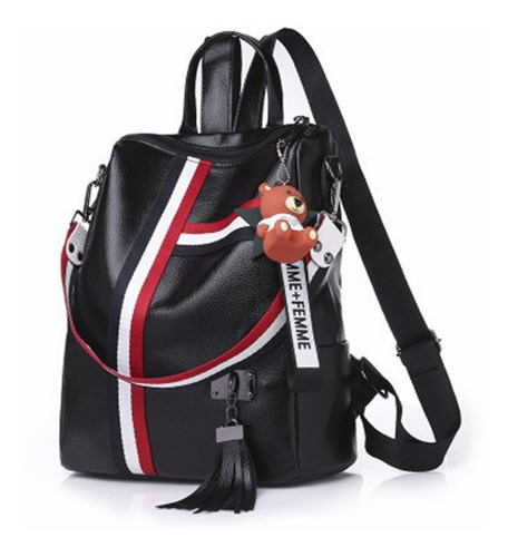 Imagen 1 de 6 de Mochila De Cuero Antirrobo Para Mujer