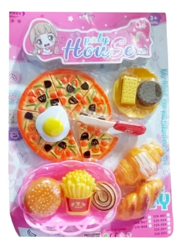 Set De Cocina Pizza Papas Galletas Facturas House Juguete