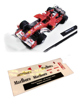 Calcas Al Agua Ferrari F1 F2002 Barrichello 1:43 Salvat