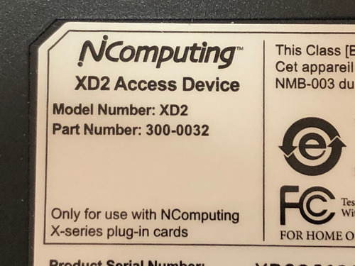 2 Terminais Ncomputing X2d Para Kits X550 X350 X300 Novos!!