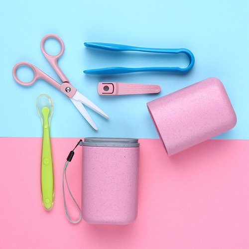 Juego De Tijeras Portátiles Para Alimentos Para Bebés Con Al