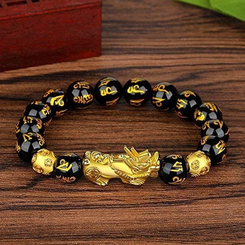 Imagen 5 de 7 de 2pcs Feng Shui Pi Xiu Pulsera La Suerte La Riqueza Obsidiana