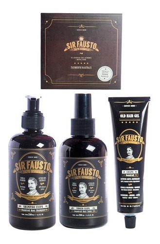 Sir Fausto Kit Anti Caspa Pelo Shampoo + Tonico + Gel 
