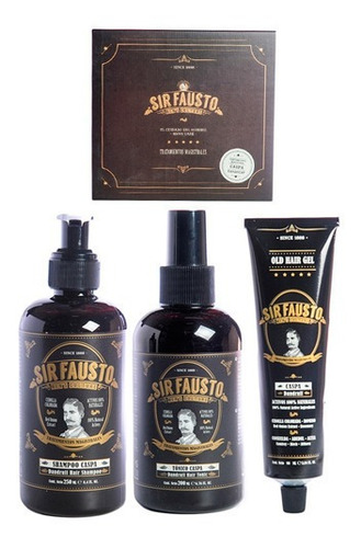Imagen 1 de 8 de Sir Fausto Kit Anti Caspa Pelo Shampoo + Tonico + Gel