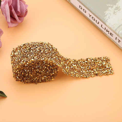 Cinta Con Fondo Dorado De Cristal 12 # 12, 1 Yarda, 30 Mm, E