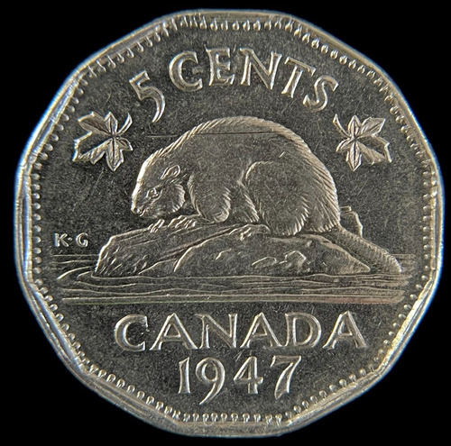 Canada, 5 Cents, 1947. Jorge Vl. Xf+ / Aunc