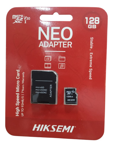 Memoria Microsd 128gb Neo Hiksemi C/adaptador Sd - Clase 10