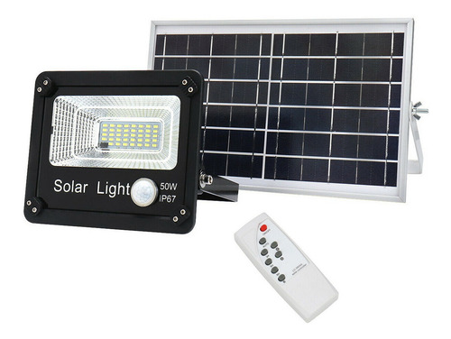Imagen 1 de 10 de Reflector Led Panel Solar 50w Control Remoto Sensor