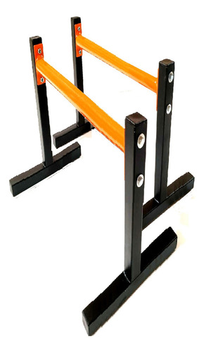 Barra Paralela Chão Calistenia Remada Invertida 100x100cm Cor Laranja-claro