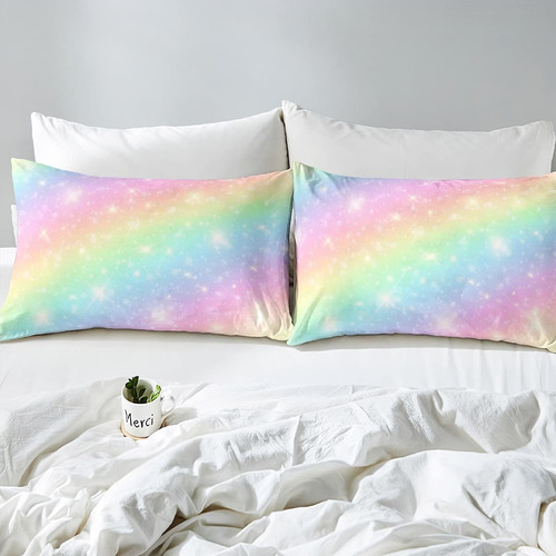 Juego De Ropa De Cama Con Diseño De Arcoíris Para Niã...
