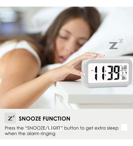 Imagen 4 de 5 de Reloj Despertador Digital Con Pantalla Lcd