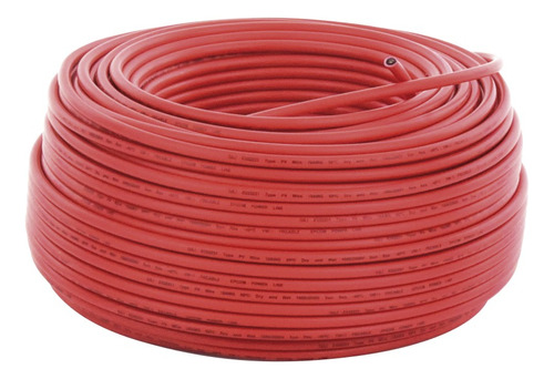 Carrete De 100 Metros Cable Fotovoltaico Rojo 6mm² 2000v