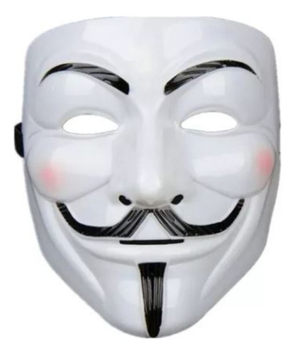 Máscara Anonymous V De Vingança Carnaval Fantasia Cor Branco V Vingança