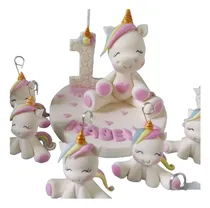 Comprar Adorno Torta + 10 Souvenirs Unicornios Porcelana Fría