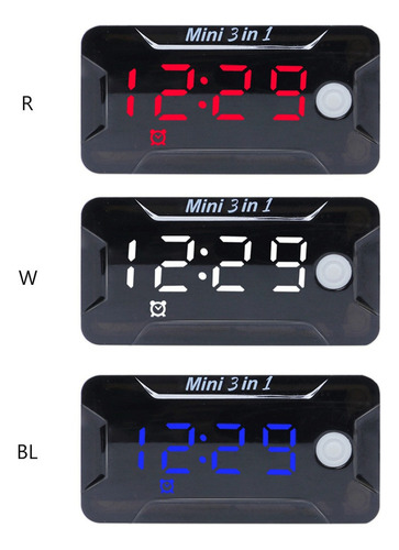 Reloj De Tiempo Digital For Motocicleta+termómetro+voltaje