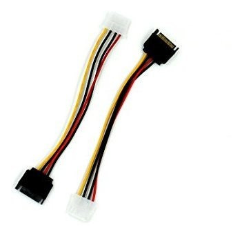 2 Unidad Sata Power Cable Adaptador 15 Pin 4 Molex Dama Ide