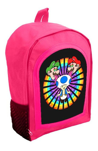 Mochila Infantil Rosa Nena Nene Mario Bros Tt22