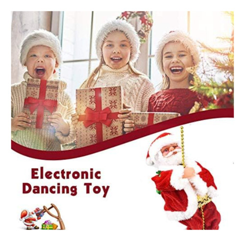 Papá Noel Trepador Eléctrico Navidad Muñeco