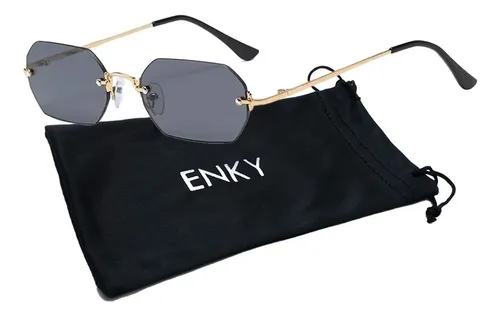 Lentes Sol Hexagonales Sin Marco Ligeros Unisex Gota Peque a