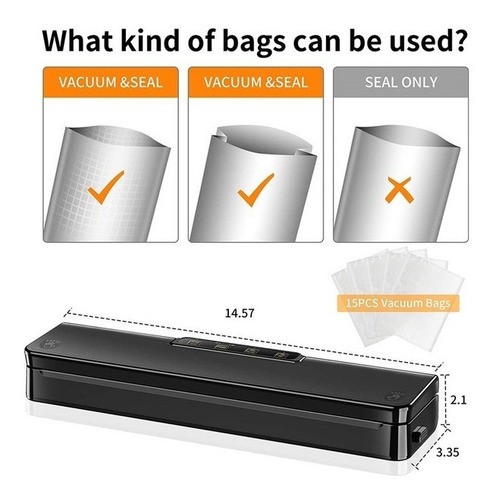 Selladora Empacadora Maquina Automática De Sellado Al Vacio Negro