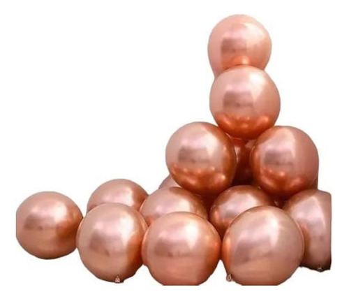 Globo Látex Globocenter Cromado Rosa Gold Redonda Rosa Gold 12 Con Chrome Rosa Gold - 50 Unidades