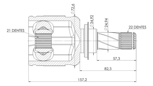 Tulipa Onix 1.0 Aspirado Manual Ldo Direito E Esquerdo 22x21
