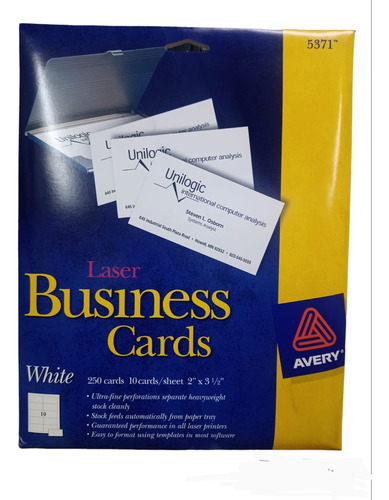 Tarjetas Personalizadas P/impresoras Laser Avery 5371