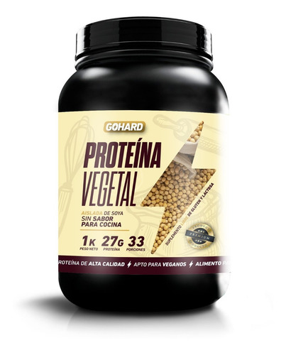Suplemento en polvo Gohard Proteína vegetal sabor cookies and cream en pote de 1kg