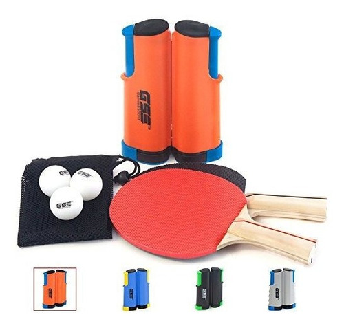 Set Ping Pong Portátil Con Red Retráctil Y Accesorios