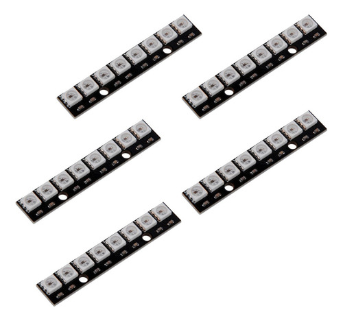 Tecneu 5 Piezas Tira De 8 Luces Led Rgb 8-bit 2812 5050 8 Canales