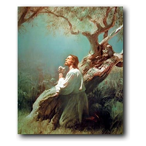 Cuadro De Jesucristo Orando Getsemaní Póster De Arte ...
