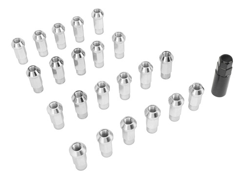 Conjunto De Porcas Prateadas M12x1,25, 22 Peças De Chave Côn
