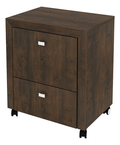 Gaveteiro Para Escritório Home Office Me4112 Mdp Rustico Cor Marrom-escuro