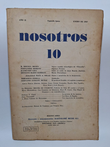 Antigua Revista Nosotros 2da Época Año 1937 N°10 Le263