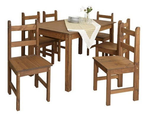 Juego De Comedor Mesa 6 Sillas Madera Maciza - Lcm