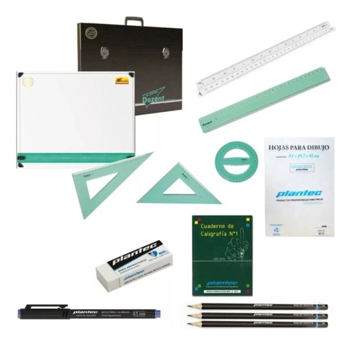 Kit Tablero Dibujo Tecnico 50x60 Dozent Sin Atril Maletin !!