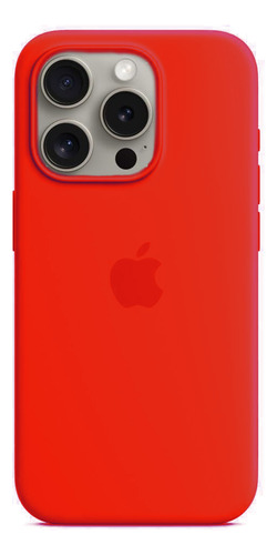 Funda Silicona Iphone 15 Pro Silicone Case Rojo Lisa