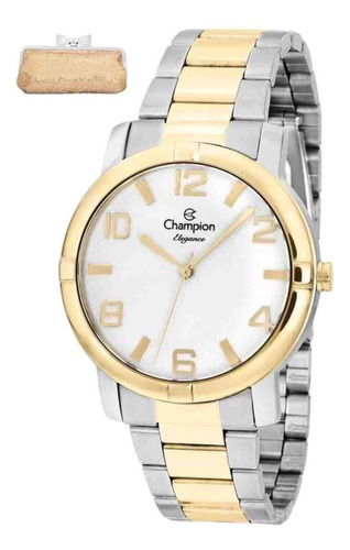 Relógio Champion Elegance Prata E Dourado Feminino Cn25181b