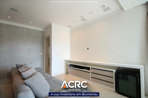 Imagem 4 de 19 de Acrc Imóveis - Apartamento Mobiliado A Venda No Bairro Ponta Aguda, Com 03 Suítes, 03 Vagas De Garagem E Depósito - Ap04289 - 69318269