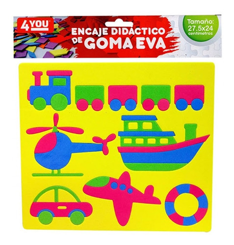 Placa Goma Eva Transportes Infantiles Divertido Encastre 