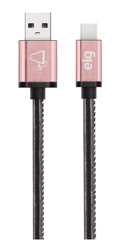 Cabo Usb Tipo-c ELG Tecido Natural 1m Preto Sknc10bk