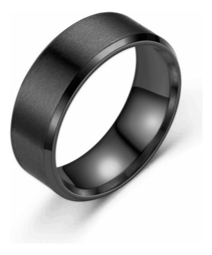 Anillo De Titanio Negro Unisex Clásico