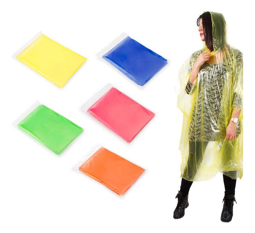 Capa / Poncho Impermeable Plastico Para Lluvia X 15 Unidades