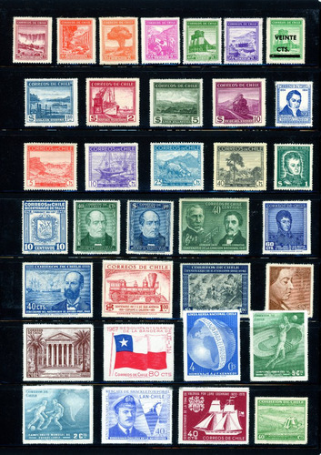 200 Sellos Postales De Chile, Todos Diferentes, Nuevos, Mint