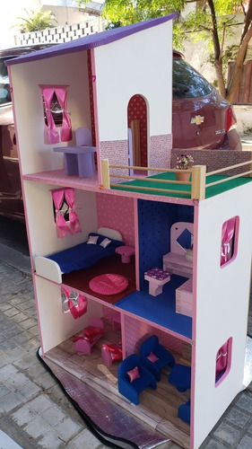 Imagen 2 de 7 de Casas Barbie 3 Pisos Completa 108 De Altura Elige El Color