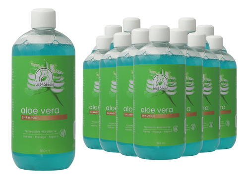  Shampoo De Aloe Vera Hidratación Profunda (500ml) 12 Pack