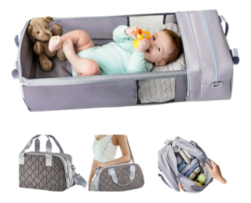 Pañalera - Bolso - Cambiador - Cuna Convertible Para Bebe