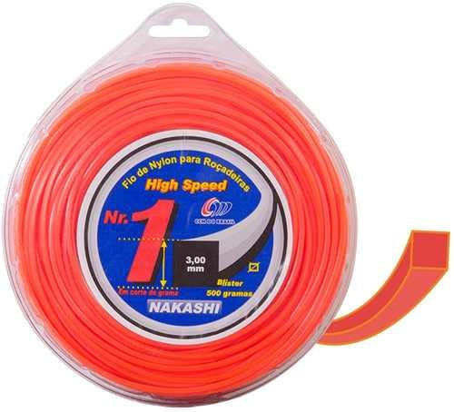 Fio Nylon Resistente 2,5x70m Quadrado P/ Roçadeira De Grama