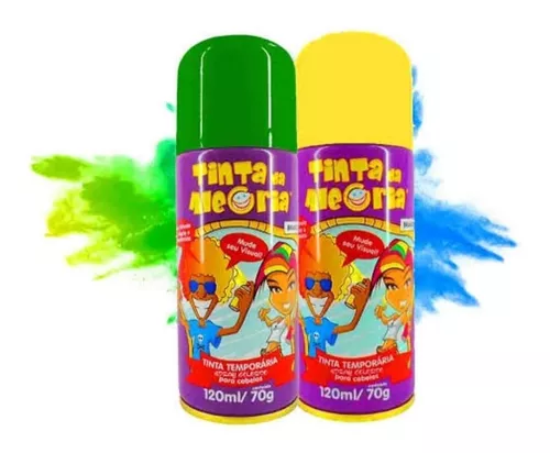 Tinta Temporaria Spray para Cabelos Verde Tinta da Alegria 120ml/70g