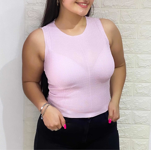 Musculosa Al Cuerpo De Hilo Bretel Ancho